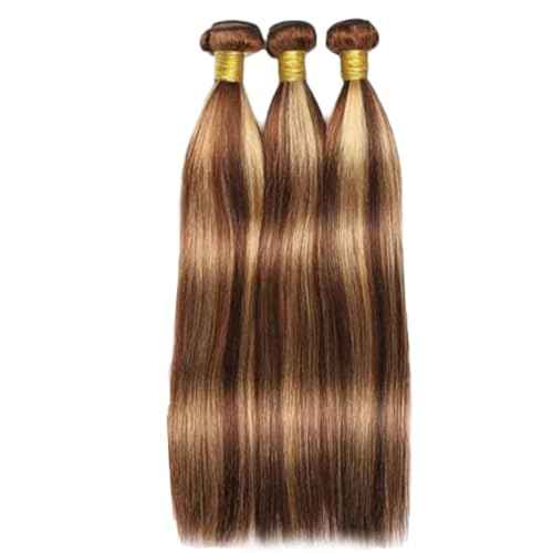 24 26 28 Inch Straight Human Hair Bundles Brazilian Chocolate Honey Blonde Highlight P4/27 Bundles Human Hair Brazilian Weave Hair for Black Women