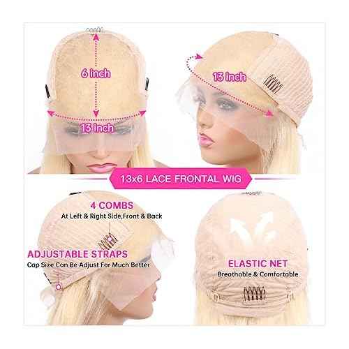 SIYUSI Blonde Wig Human Hair Pre Plucked with Baby Hair 613 13x6 lace front wig human hair 22inch 180% Density HD Lace Frontal Wig Transparent Straight Lace Front Wig