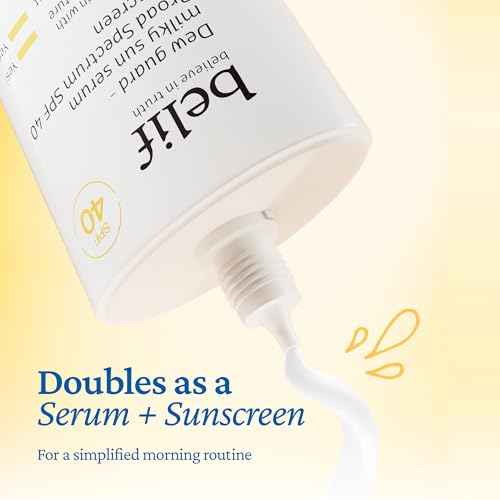 belif Milky Niacinamide Sunscreen SPF 40 ? Lightweight & Invisible Sun Serum for Face with 7 Types of Hyaluronic Acid | No White Cast, Non-Comedogenic, Hydrating, Makeup-Gripping Primer (1.69 fl.oz)