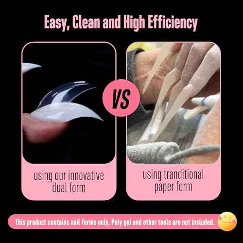 NOVO OVO Halloween Cat Claw Short Curved Stiletto Nail Dual Forms for Poly Gel Extension of 3D Eagle Hawk Curve Sculptural Acrylic Nails, Reusable Full Cover Molds Nail Art Design 280 Pcs 14 sizes