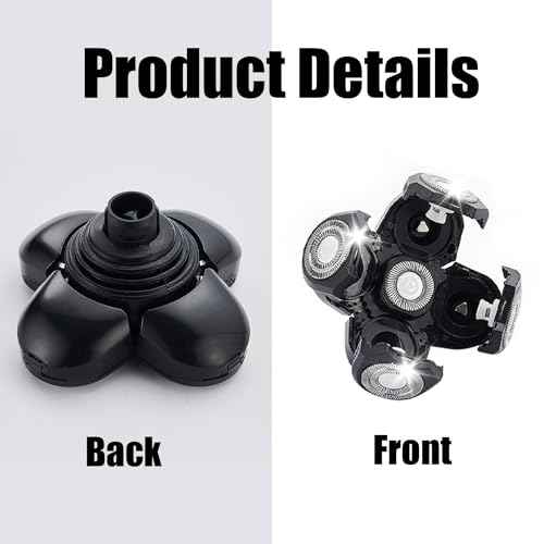 Shaver Replacement Blades Compatible with Freedom Head Shaver Kit, 5 Head Replacment Shaver Heads for Bald Men Head and Face Electric Razor Shaver Head (Heads/2PCS)