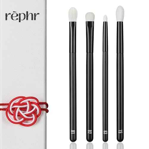rephr The Core Eye Set ? 4 Natural Goat Hair Makeup Brushes for Blending, Shading, Detail & Crease, Handmade in Kumano, Japan