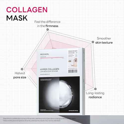 Mediheal Hyper Collagen Real Deep Mask 10pcs | Collagen Gel Mask for Multi-lifting Care | Achieves Bouncy Skin | Boosts Pore Elasticity | 30mins Quick Care