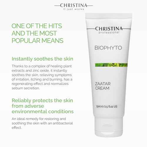 -CHRISTINA- Biophyto Zaatar Cream - 75ml - Vitamin E and Retinol Cream with Thyme & Marjoram Oil for Skin Repair - Balancing Cream for Combination, Dry, Normal, Oily and Sensitive Skin