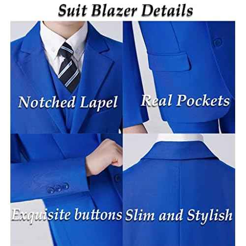 Boys Suits 5 Piece Slim Fit Suit for Kids Formal Ring Bearer Suits