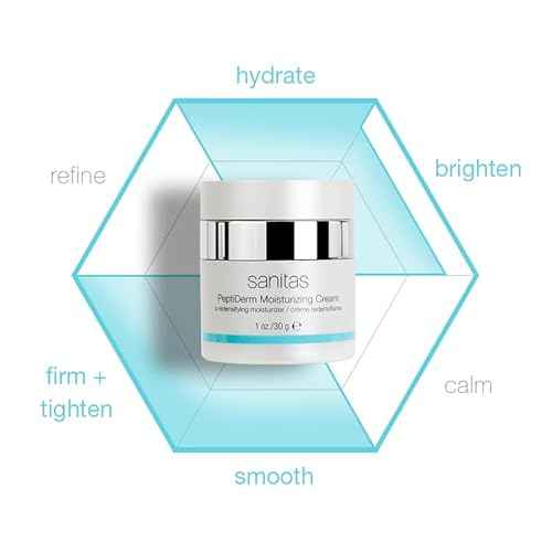 Sanitas Skincare PeptiDerm Moisturizing Cream, Peptides, Ultra Hydration, Moisturizer for Aging Skin, 1 Ounce
