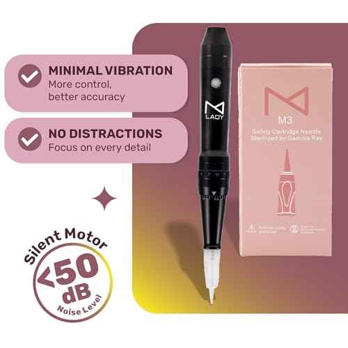 M Permanent Makeup Machine - Microblading Machine, Eyebrow Tattoo Machine - Microshading, Lip, Ombre Brows Machine - Wireless Machine Kit - Achieve Flawless Results (Machine, Black)