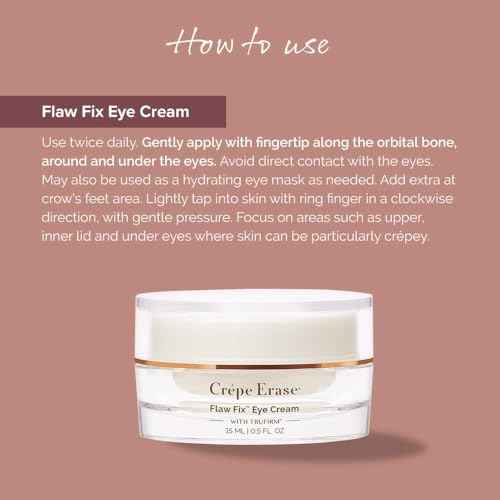 BODY FIRM Crepe Erase Flaw-Fix Eye Cream, Anti-Aging Wrinkle Cream, Supports Puffiness, Dark Circles, Wrinkles, Crepe Skin & Fine Lines, Tired Eyes, Citrus, 0.5 fl oz