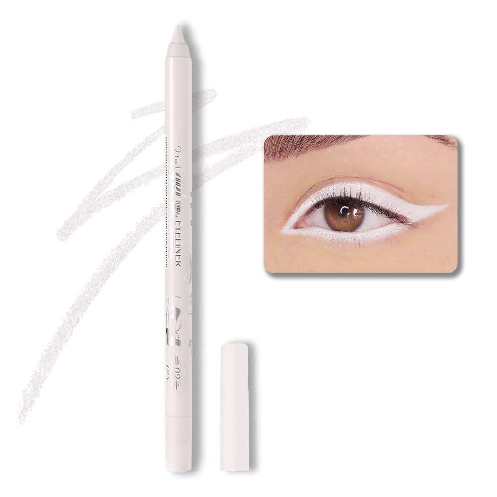 White Gel Glitter Eyeliner Pencils Set for Women - Waterproof & Smudge-Proof | 1 Piece