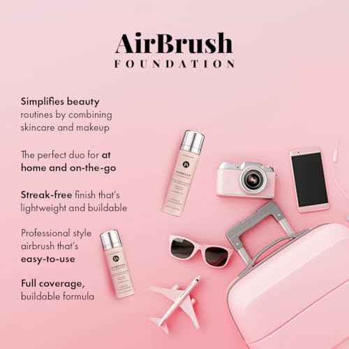 MagicMinerals AirBrush Foundation by Jerome Alexander, Mini Travel Size 1FL Oz, Easy Application Spray Makeup with Anti-aging Ingredients for Smooth Radiant Skin - Light Medium