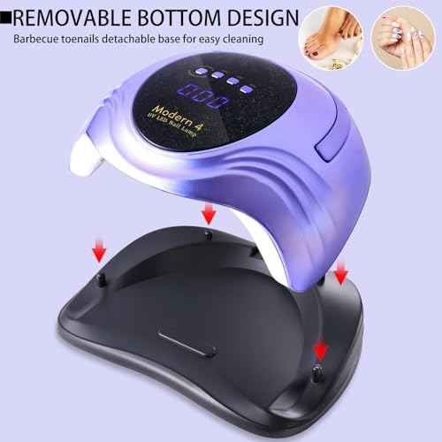 Limegirl UV Nail Lamp - Pearlescent Version, Professional Nail Dryer with 4 Timer, Powerful Dual UV & LED Lamp Beads and Auto Sensor, Fast Curing Gel Lamp, Salon Home Manicure Kit (Pearl Violet)