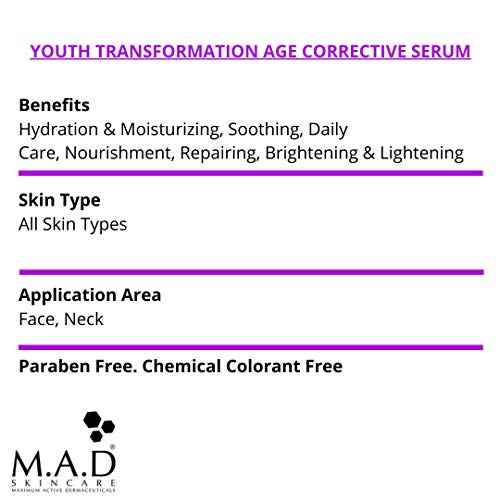 M.A.D Skincare Anti-Aging Youth Transformation Age Corrective Serum 1 oz.