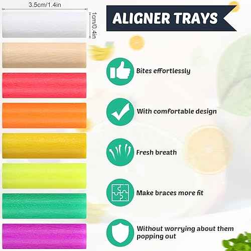 80 Pieces Chew Aligner Tray Seaters Colorful Aligner Seater Chew Chompers, 8 Colors