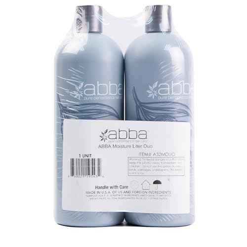 ABBA - Pure Moisture Shampoo & Conditioner Hydrating & Nourishing Value Duo Set ? Olive Butter & Peppermint Oil, 32 fl oz Each