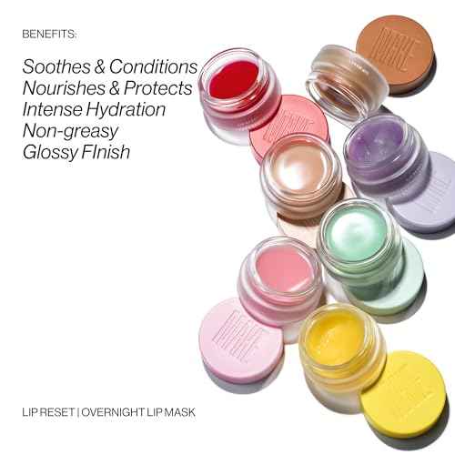 MAKE Beauty Lip Reset Overnight Lip Mask. Nourishing, Hydrating Lip Treatment for Dry, Flaky Lips. Plumps, Softens, and Smooths. Cosmic Cherry Flavor