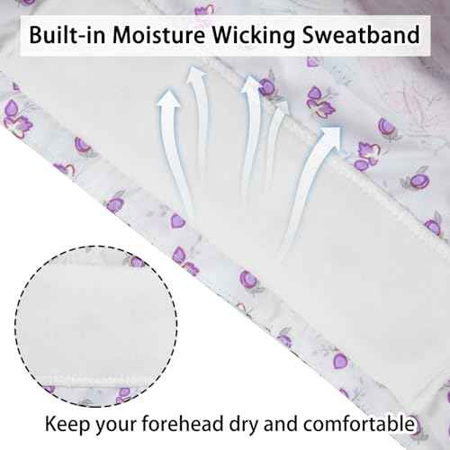 Scrub Caps Women Bouffant Scrub Hats Caps Nurses, Adjustable Working Cap Ponytail Pouch Tie Back Hats