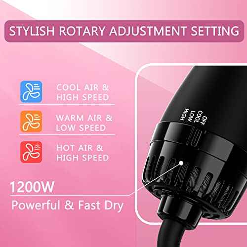 Hair Dryer Brush Blow Dryer in One, 4 in 1 Styling Tools Blow Dryer with Ceramic Oval Barrel, Hair Dryer and Styler Volumizer, Hot Air Straightener Brush for All Hair Types