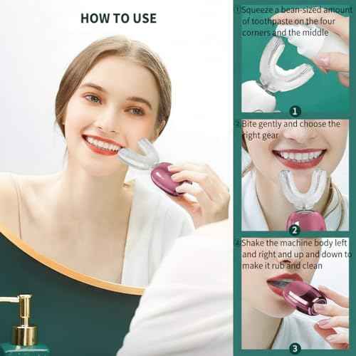 360¡Æ U-Shaped Toothbrush, Electric Toothbrushes for Adults, Multiple Brush Heads Options, Blue Light Whitening, IPX7 Waterproof, 360¡Æ Cleaning Suitable for People with Limited Mobility
