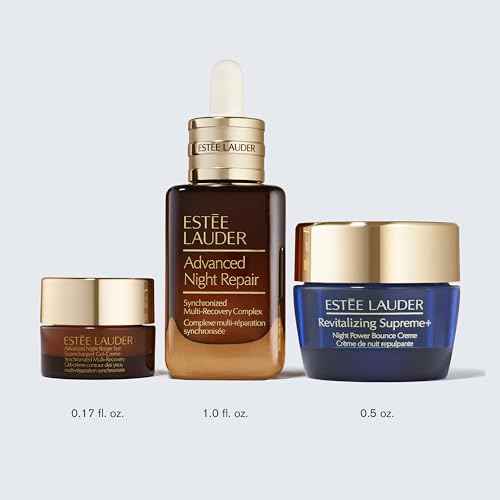 Est?e Lauder Nighttime Experts 3-Piece Travel Size Skincare Gift Set | Repair + Bounce + Brighten | Includes Face Serum 1 Fl Oz, Eye Cream 0.17 Fl Oz + Moisturizer 0.5 Ounce