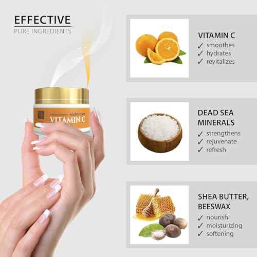 Dead Sea Collection Night Cream for Face with Vitamin C, Dead Sea Minerals, and Vitamin E ? Anti Aging Nourishing Skin Care Moisturizer to Reduce Wrinkles (1.69 fl. oz)
