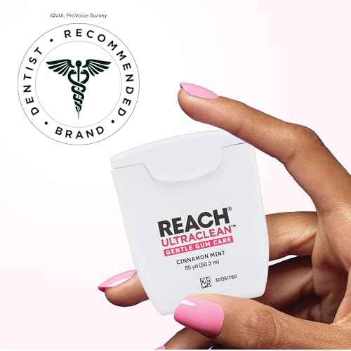 REACH ULTRACLEAN Gentle Gum Care Expanding Floss ? Woven, Non-Waxed, PFAS-Free with Vitamin E, for Sensitive Gums, Cinnamon Mint 55YD (3-Pack)