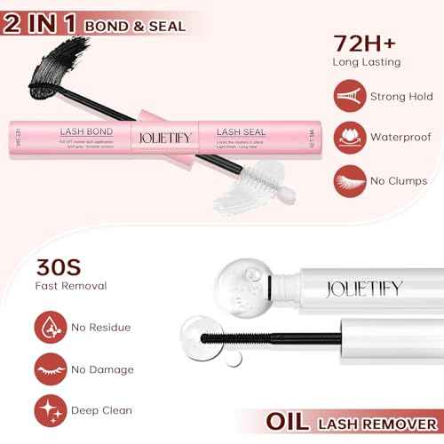 Lash Extension Kit, Natural Look, DIY Faux Mink Cluster Lashes 8-16mm, TwinkleUp, Soft & Fluffy, Waterproof Bond & Seal, Reusable Individual Lashes with Tweezers & Remover, Easy to Apply