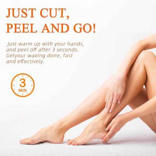 Wax Strips for Hair Removal, Waxing Kit For Women, 60 Pcs - 40 Body Wax Strips, 20 Pcs for Face, 6 Cleansing Oil Towelettes Suitable for Face/Legs/Underarms/Bikini
