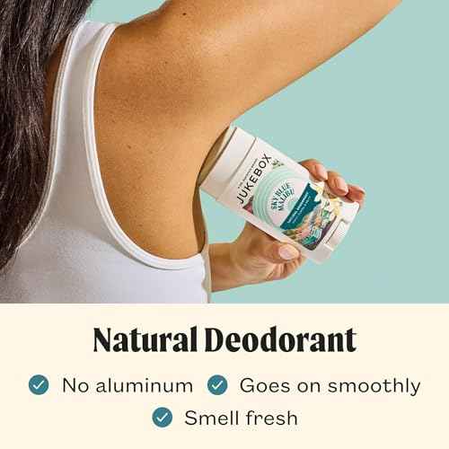 JUKEBOX Natural Deodorant for Women?Sky Blue Malibu Scent? Aluminum-Free, No Baking Soda, No Harsh Chemicals, Odor Blocking Technology, Neroli, Orange, Sea Salt-a Dr. Squatch Brand-2.65oz, 2 Pack