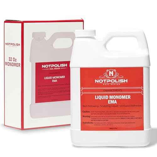 Notpolish Liquid Monomer for Acrylic Nails ? Professional Monomer Acrylic Nail Liquid, Low Odor, No MMA ? No Discoloration, EMA-Based Formula ? Manicure and Pedicure Supplies, Made in USA, 32 oz