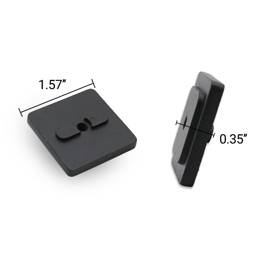 Syneticusa MOLLE Panel Mounting Bracket Base, 4-Pack, Matte Black, Powder Coated Steel, for Fire Extinguisher, Gun Rack, Gas Can Holder (M6 Molle Nuts)