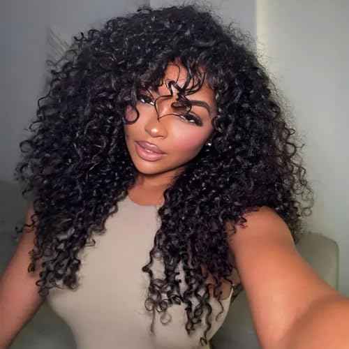 Kinky Curly Half Wig Human Hair 200 Density Glueless Wig Curly Half Wig Invisible Wire Snap Clips Drawstring Flip Over Easy Wear Headband Wig Human Hair Beginner Friendly 22 Inch