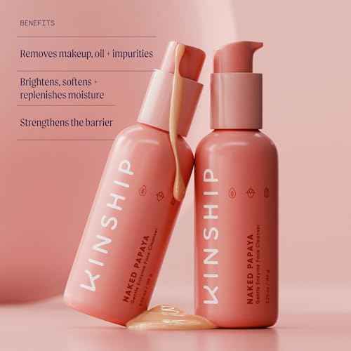 Kinship Naked Papaya Hydrating Gentle Cleanser | Natural Cream Face Wash | Vitamin E, Jojoba Oil Facial Cleanser | Makeup Remover | Sensitive Skin Care (5.25 Oz)