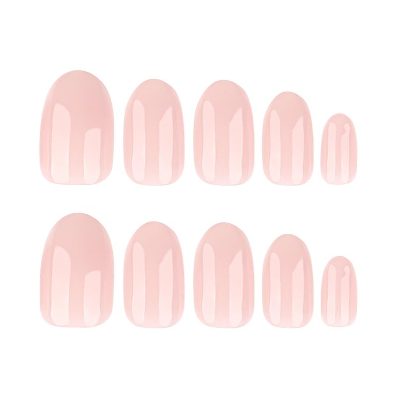 Round Press on Nails Short Fake Nails Nude White Nails Press ons with Solid Color Design Glossy Acrylic Full Cover Reusable Stick on Nails for Women Girls Daily Manicure 24Pcs
