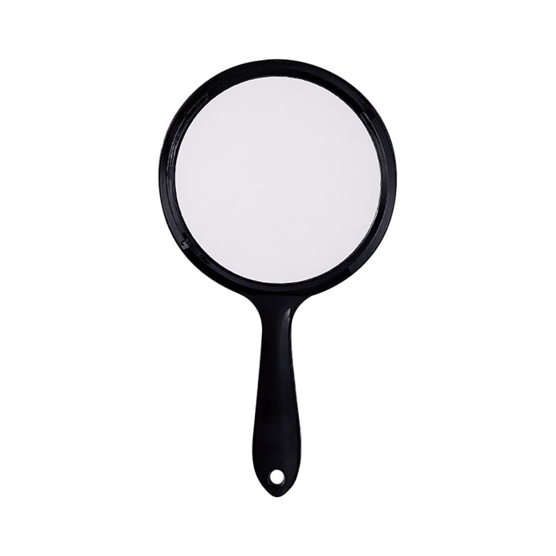 ccHuDE Black Double Sided Hand Mirror Travel Makeup Mirror Handheld Cosmetic Mirror Round Shaped Hand Mirror Make Up Vanity Mirror with Hanging Hole in Handle