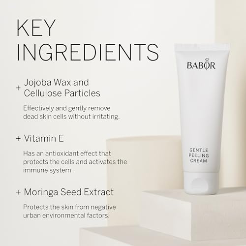 BABOR Gentle Peeling Cream, Gentle Facial Scrub for Dry Sensitive Skin, Even Tone & Texture, 1.7 oz