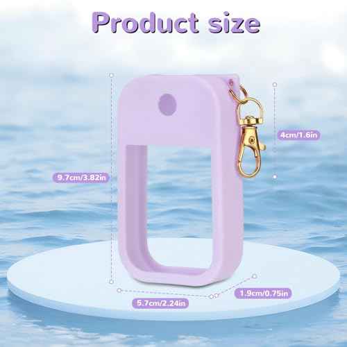 Hand Sanitizer Spray Case Compatible with Touchland Power Mist 1 oz ? Silicone Case with Keychain for Touch Land Mist 1 fl oz£¨30 ml£©, Hand Sanitizer Accessory for 1 fl oz (Purple+Blue+Red, 3 Pack)