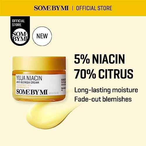 SOME BY MI Yuja Niacin Anti Blemish Cream ? 2.02oz, 60ml ? Korean 5% Niacinamide Face Moisturizer to Brighten Dull-Looking Skin ? Dark Spot Remover with Alpha-Bisabolol for Face ? Korean Skin Care