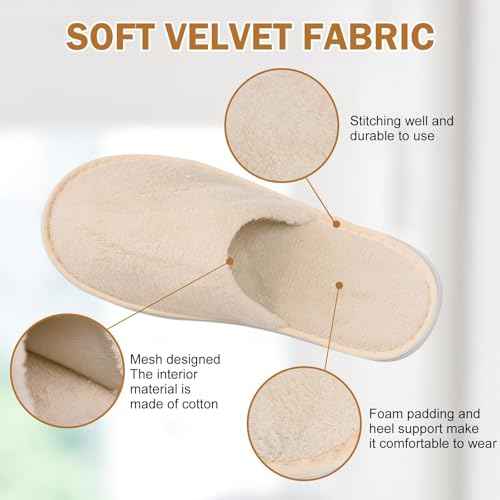 AQUEENLY House Slippers - Washable Spa Slippers Non Slip Indoor Guest Slippers for Shoeless Home, Women & Men