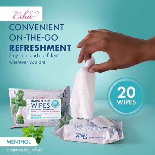 2 Packs, Esha Hair & Scalp Wipes ? No-Rinse Waterless Cleansing Wipes for Braids, Wigs & Scalp Care ? Removes Sweat, Odor & Product Buildup ? Protective Style Essential