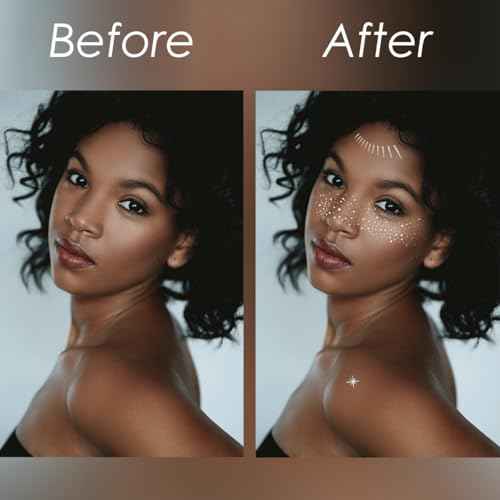 Glitter Freckles, 24PCS Glitter Freckles Face Tattoo, Sparkle Freckles for Women, Waterproof Gold Temporary Face Tattoos Glitter Glow Up Patches Makeup Patches (Gold & Silver)