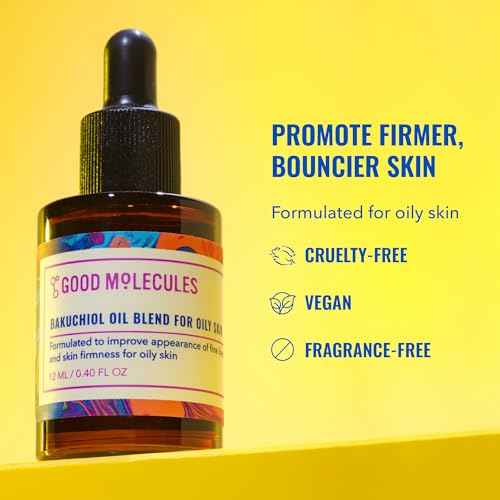 Good Molecules Bakuchiol Oil for Oily Skin - Ultra Hydrating Natural Blend with Bakuchiol and Rosehip Oil - Promotes Collagen Production, Anti-Aging Face Oil
