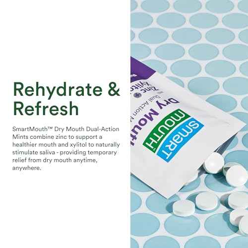 SmartMouth Dry Mouth Dual-Action Mints - Sugar-Free Breath Mints - 50 Count, 8 Pack, Mellow Mint