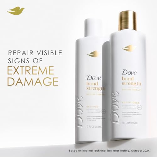 Dove Bond Strength, Damage Therapy System ? Shampoo, Conditioner, 10-in-1 Shield Serum & Peptide Mask, Hair Repair Treatment, Anti-Frizz (4 Piece Set)