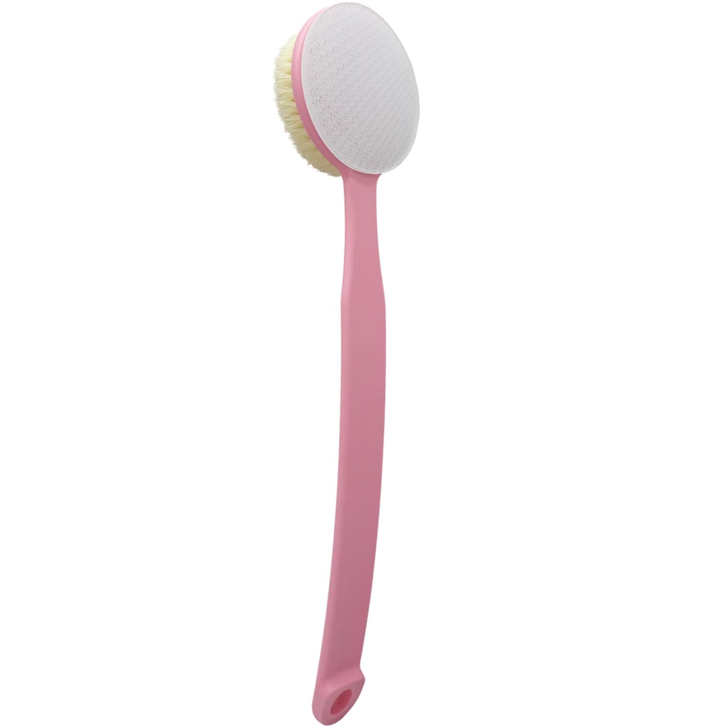 YIOYOODA Nano Glass Foot File Callus Remover, 13.7" Long Handle Foot Scrubber Brush, 2-in-1 Pedicure Tool Hard & Dead Skin Remover, Back Scrubber Body Brush for Shower Deep Cleansing Exfoliating, Pink