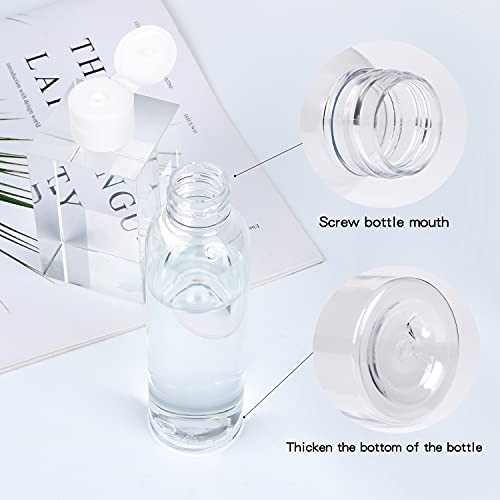 Trendbox 120ml/4oz Clear Plastic Empty Bottles with Flip Cap BPA-Free Travel Containers for Shampoo, Lotions, Liquid Body Soap and Massage Oils - 48 Pack