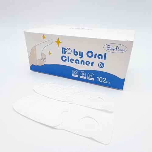102PCS Baby Tongue Cleaner, Disposable Newborn Finger Toothbrush, Soft Gauze Baby Mouth Cleaner for Infant Gum Teeth Cleaning, Wet&Dry Mouth Cleaner for 0-36 Months Babies
