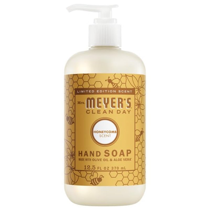 Mrs. Meyer's Clean Day Liquid Hand Soap - 4 Pack Variety (Honeycomb, Rainwater, Oat Blossom, Plumberry) | 12.5 Fl Oz Each