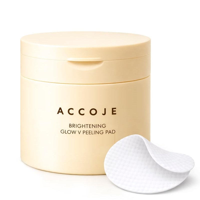 ACCOJE Brightening Peeling Toner Pads with Niacinamide, Glutathione & AHA+BHA, Dual-Textured Exfoliating Pads for Smoother Clearer Looking Radiant Skin, Korean Skincare (70 Pads)