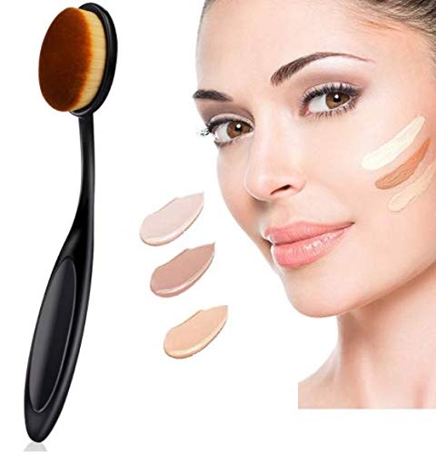 Skiennix Professional Oval Makeup Brushes - 2 PCS for Flawless Blending of Liquid & Powder Cosmetics