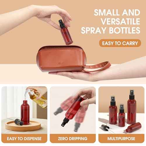 100Pack Small Spray Bottles 1oz, 30ml Travel Spray Bottle with Black Fine Mist Sprayer, Mini Empty Refillable Containers Portable Cosmetic Bottles for Plants, Cleaning, Misting & Skin Care-Red